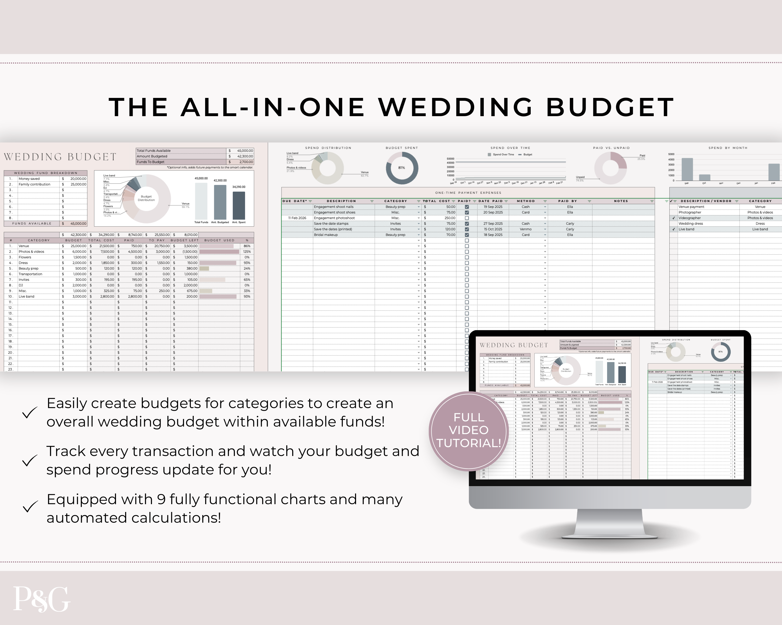 Wedding Budget Spreadsheet Template for Google Sheets
