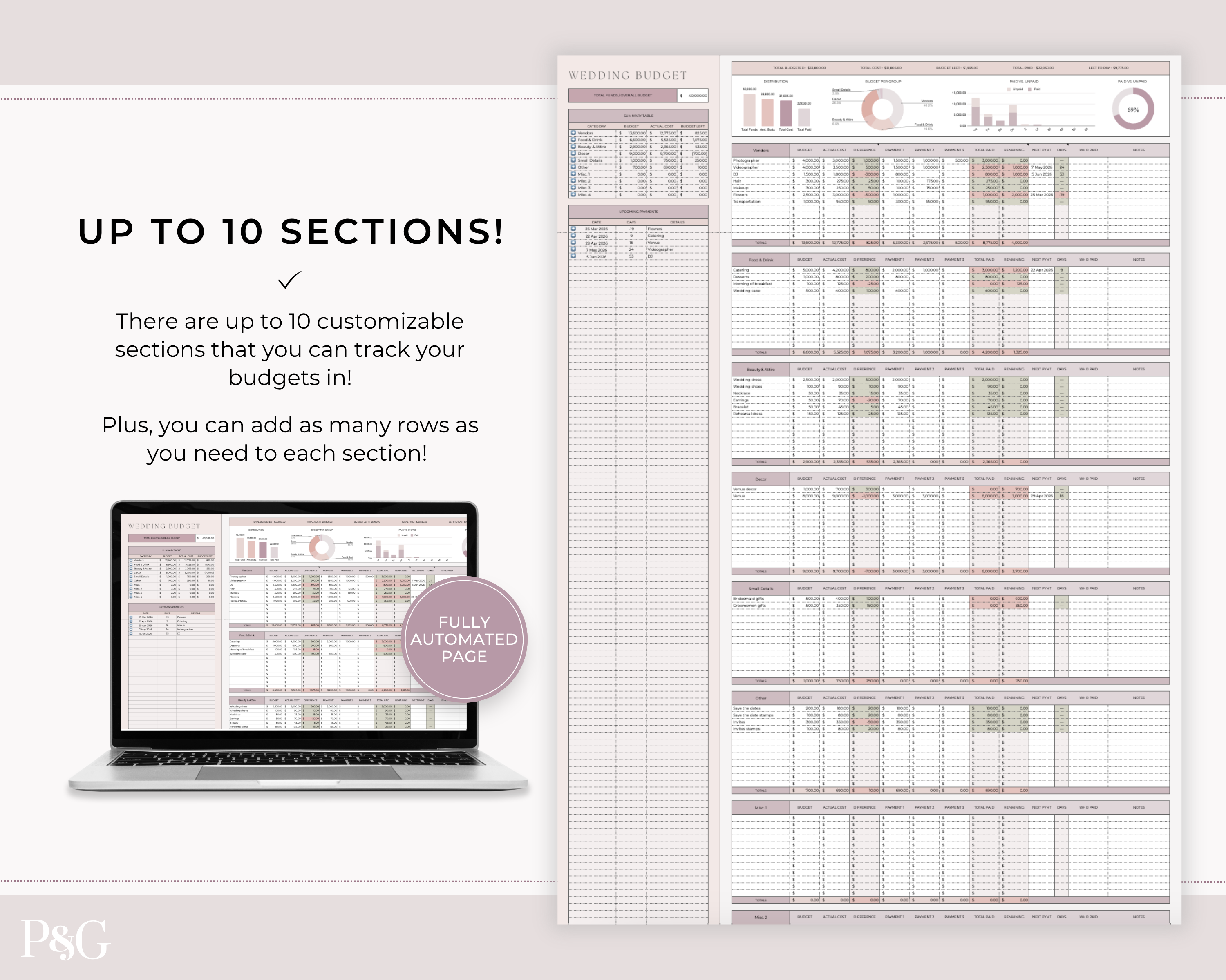 Simple Wedding Budget Spreadsheet for Google Sheets