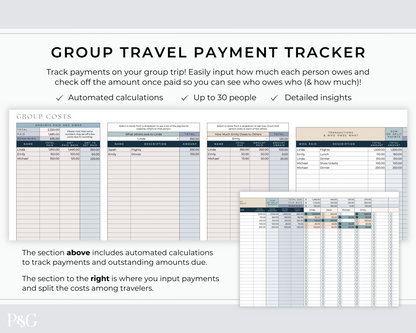 Group Travel Expense Tracker Spreadsheet For Google Sheets