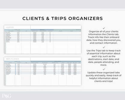 Travel Agent Planner Spreadsheet for Google Sheets