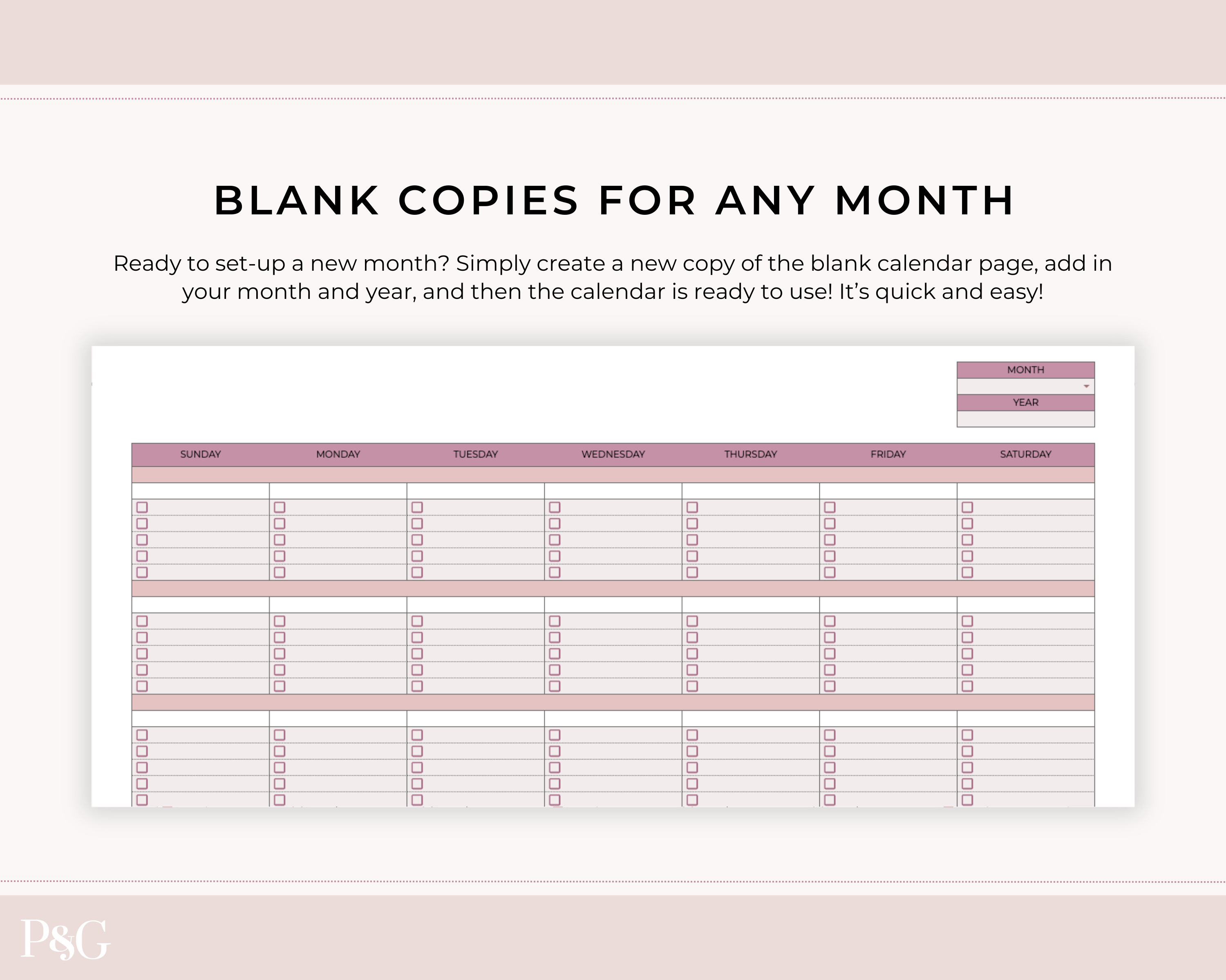 To-Do List Calendar Spreadsheet for Google Sheets