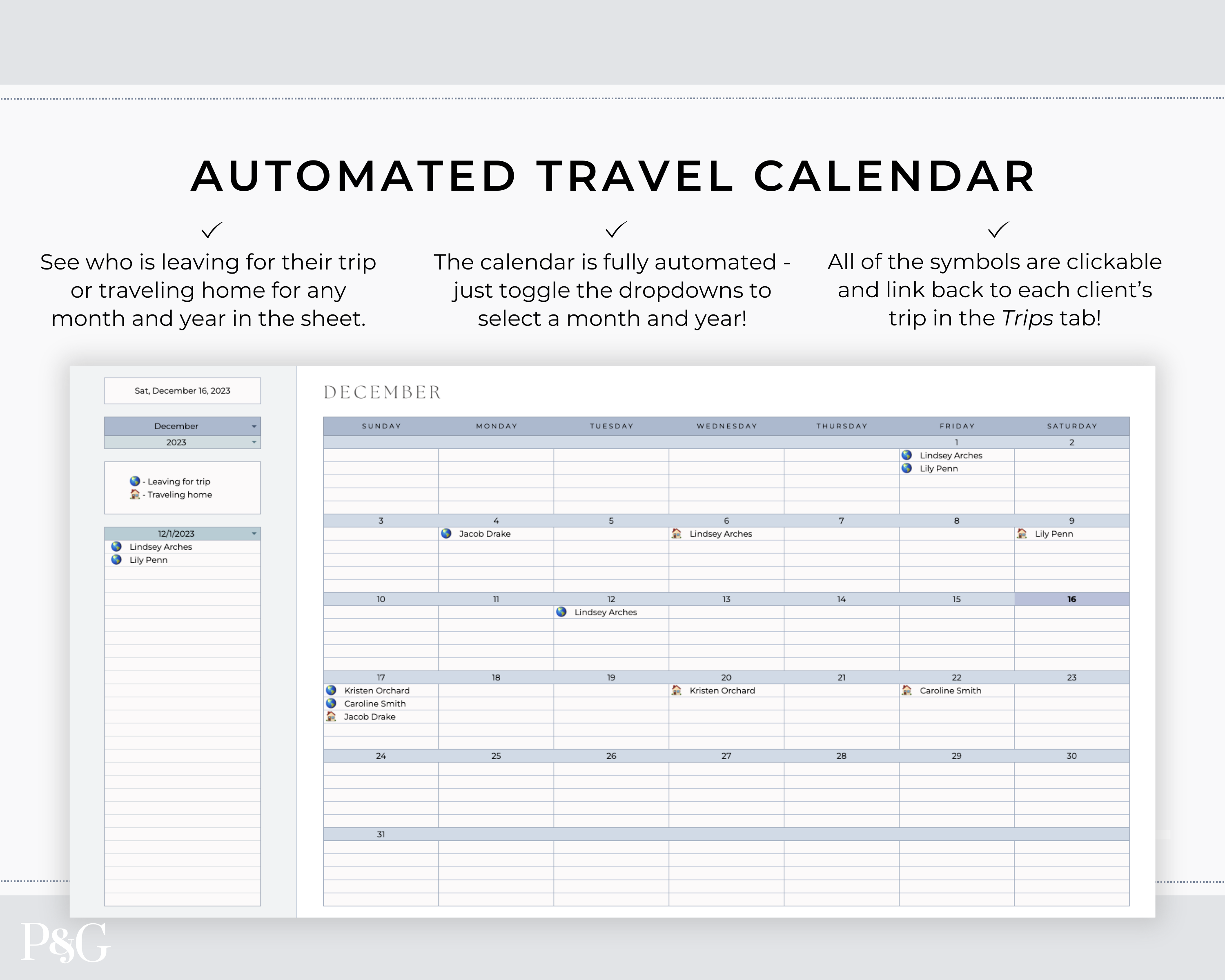 Travel Agent Planner Spreadsheet for Google Sheets