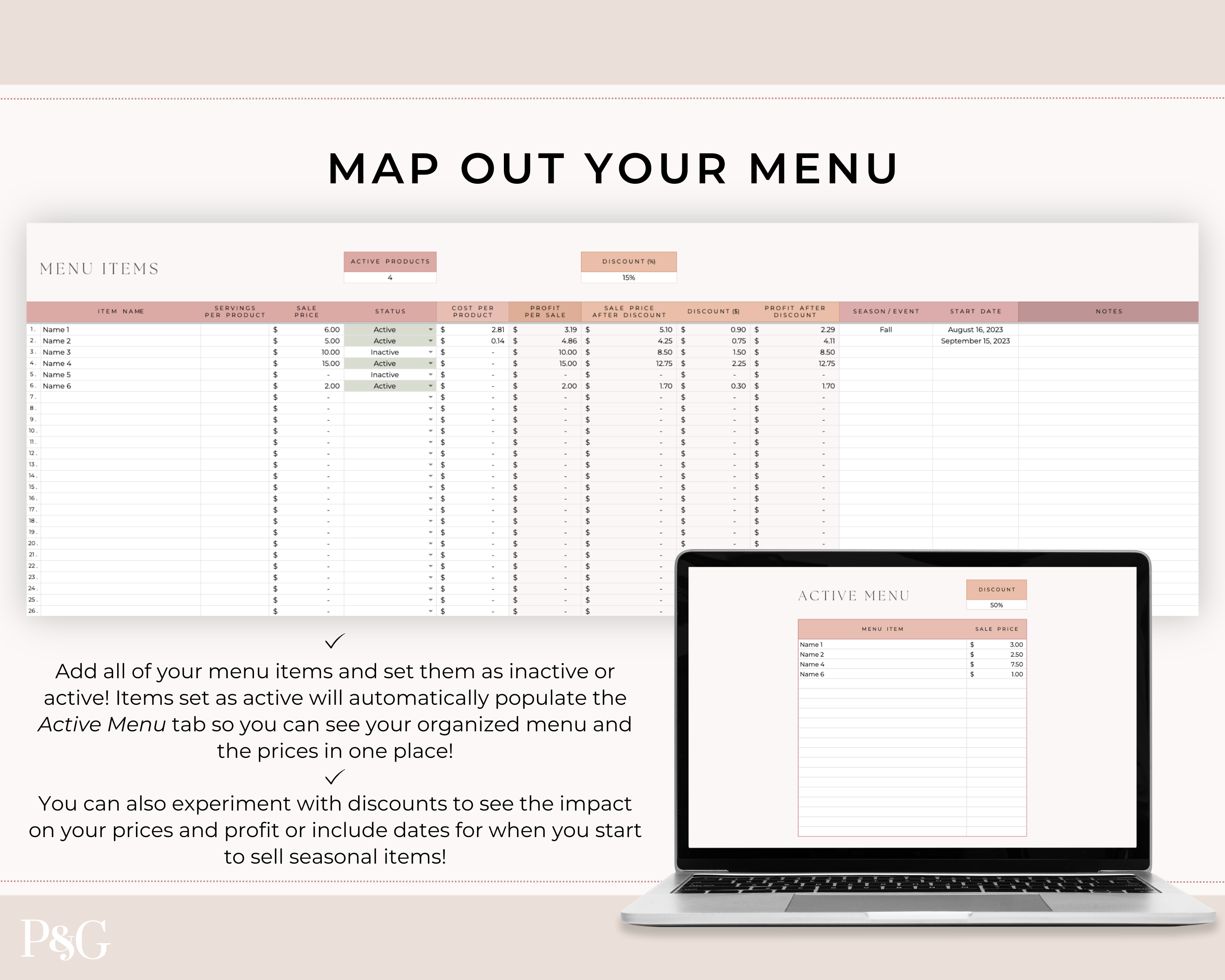 Home Bakery Business Planner Spreadsheet for Google Sheets