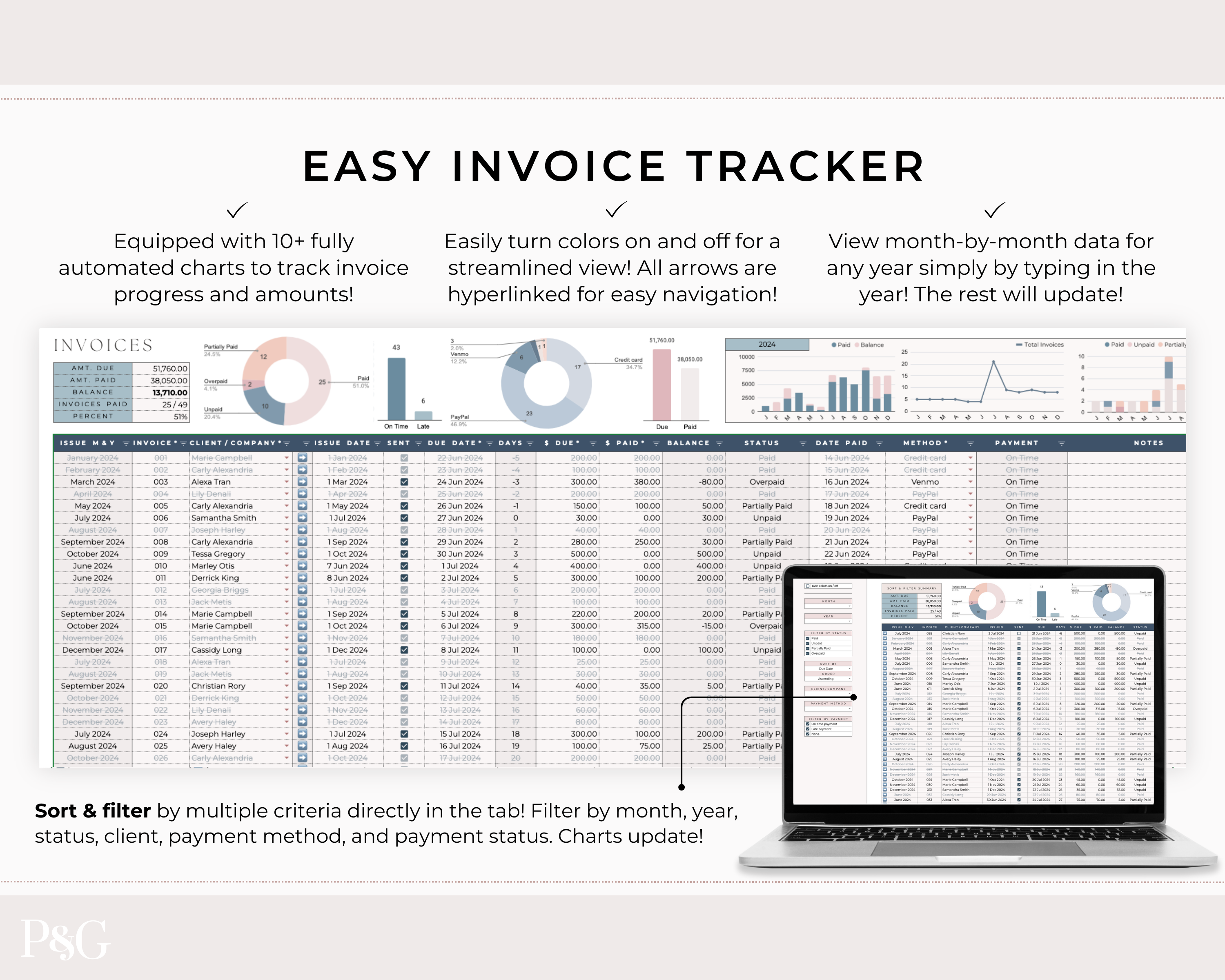 Client Tracker Spreadsheet Template for Google Sheets