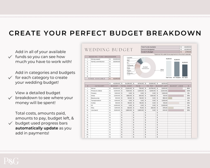 Wedding Budget Spreadsheet Template for Google Sheets