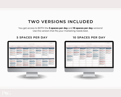 NEW DESIGN: Social Media Content Calendar Spreadsheet for Google Sheets