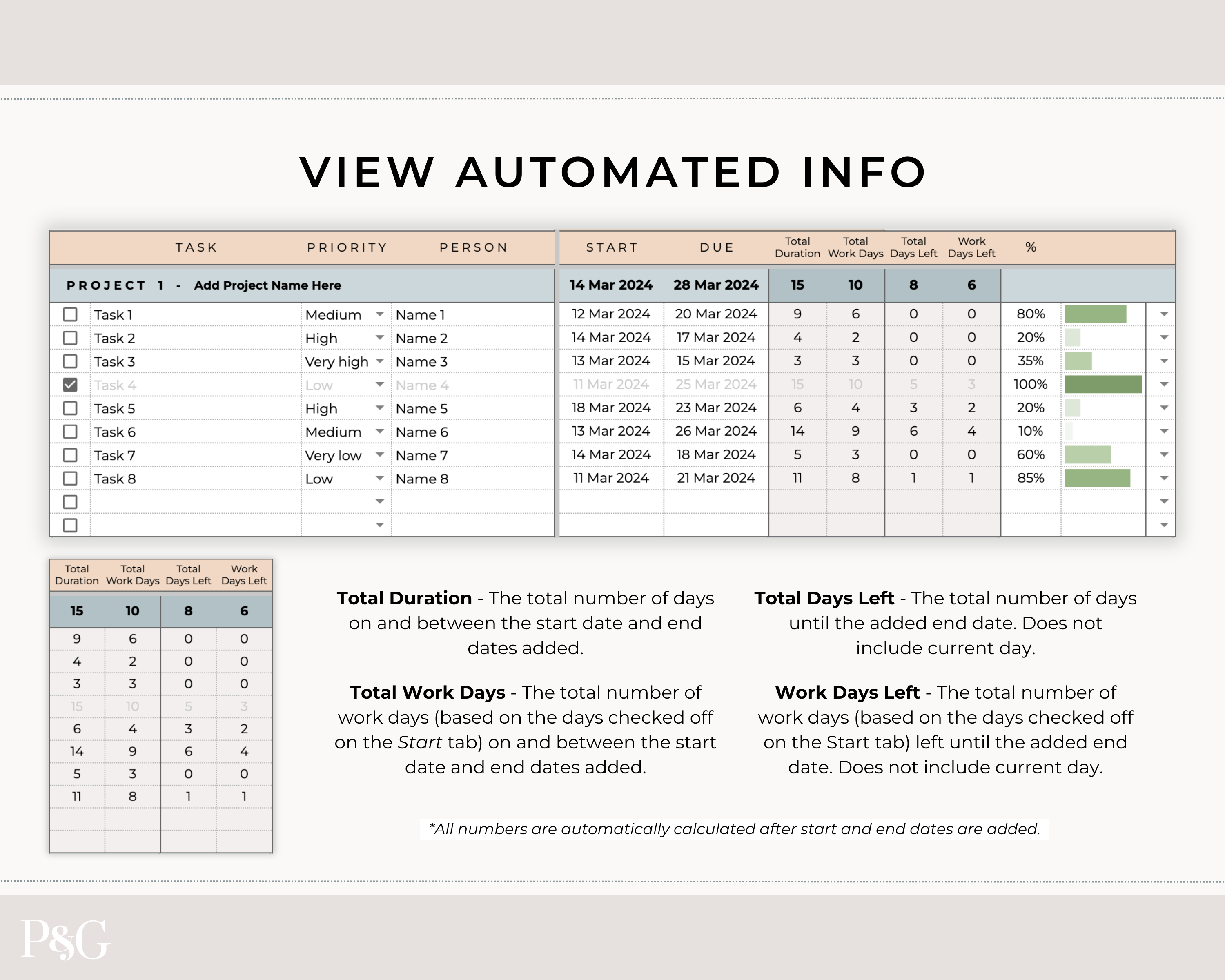 Gantt Chart Project Management Template for Google Sheets