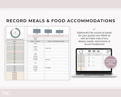 Wedding Guest List Spreadsheet Template for Google Sheets