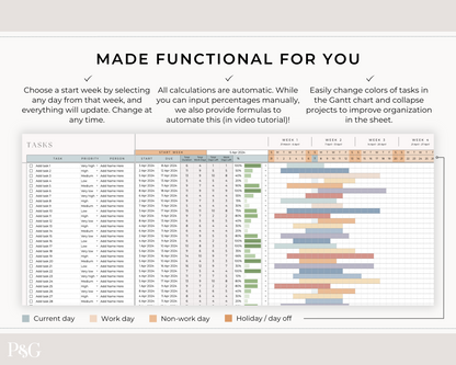 Gantt Chart To Do List Template for Google Sheets