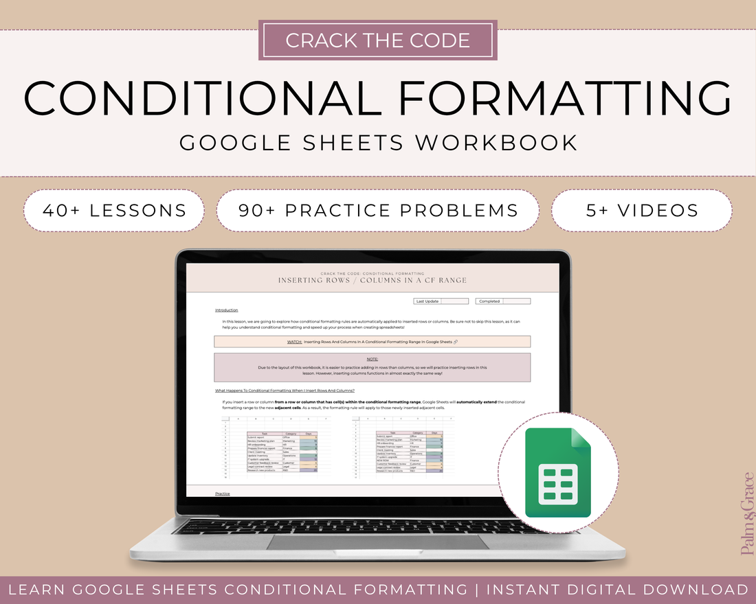 Crack The Code: Google Sheets Conditional Formatting Workbook