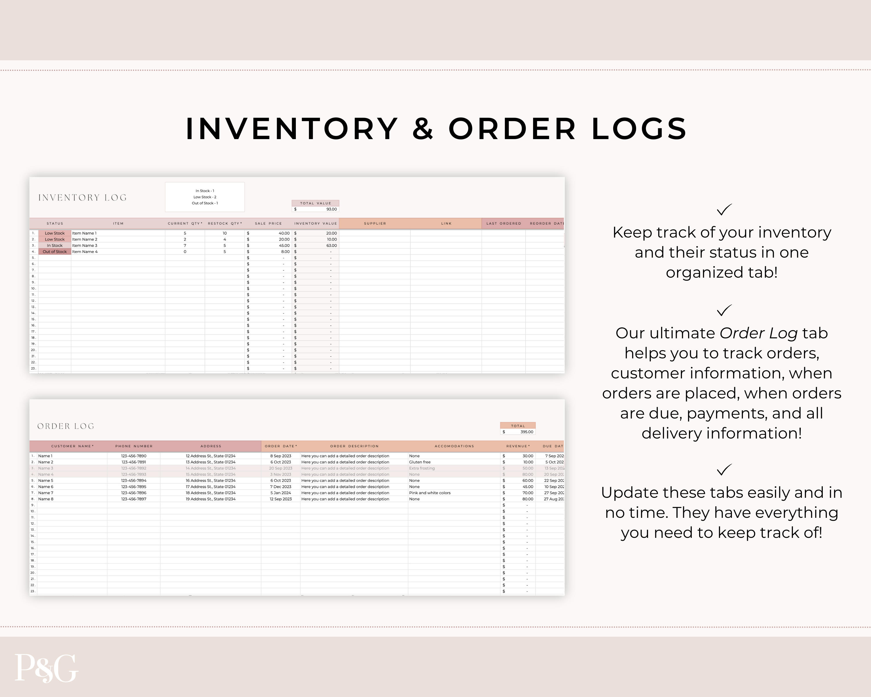 Home Bakery Business Planner Spreadsheet for Google Sheets