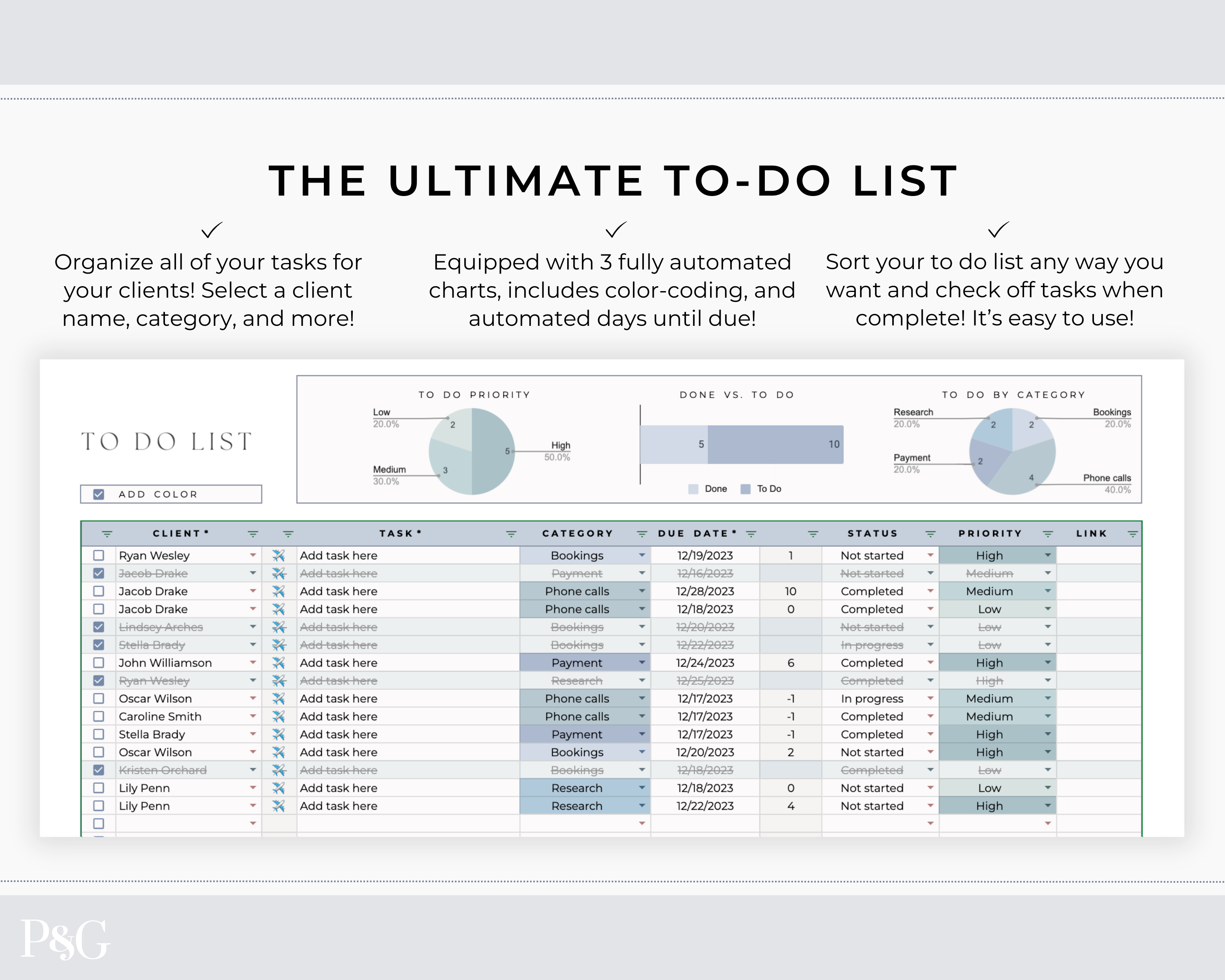 Travel Agent Planner Spreadsheet for Google Sheets