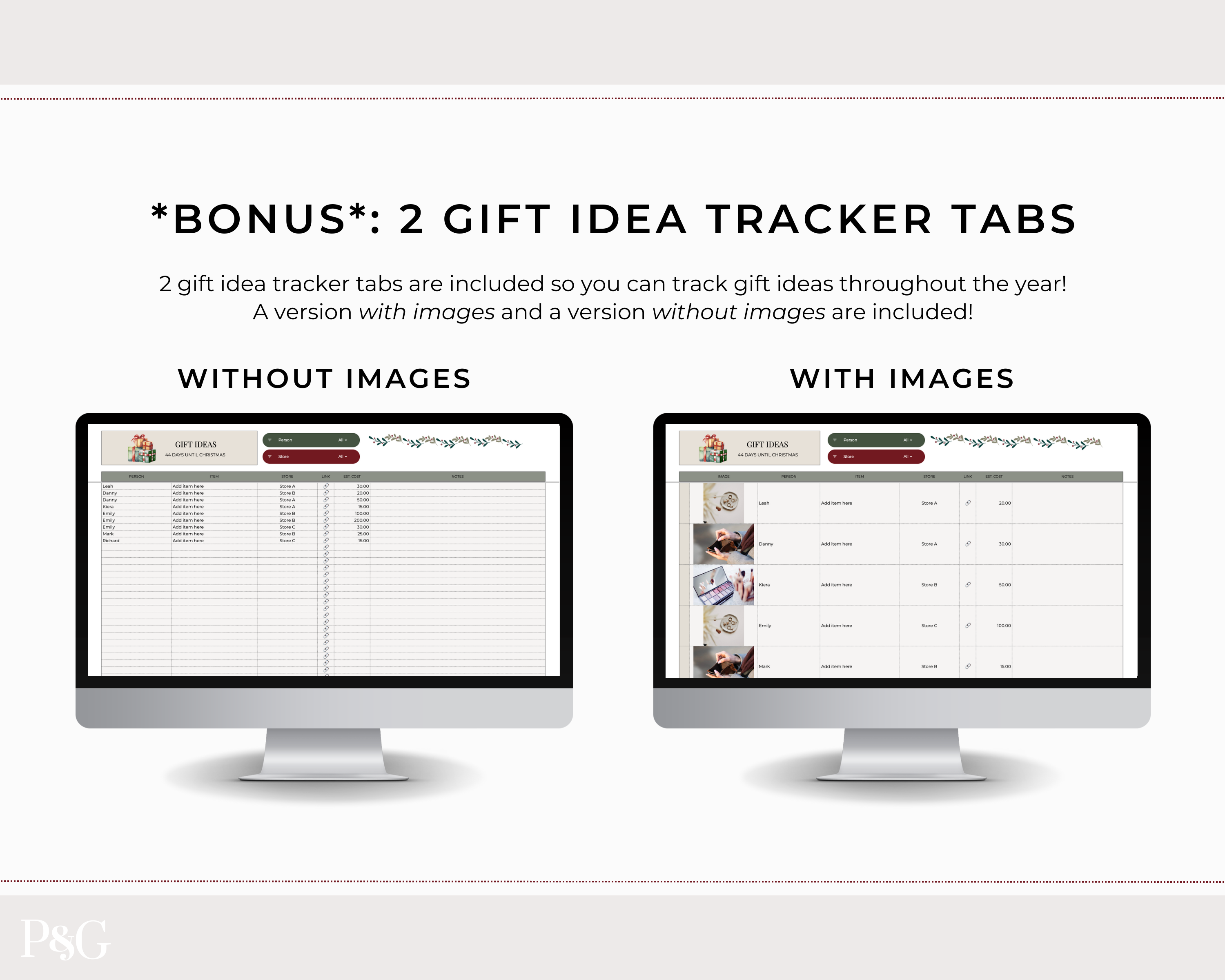 Christmas Planner Spreadsheet Template for Google Sheets