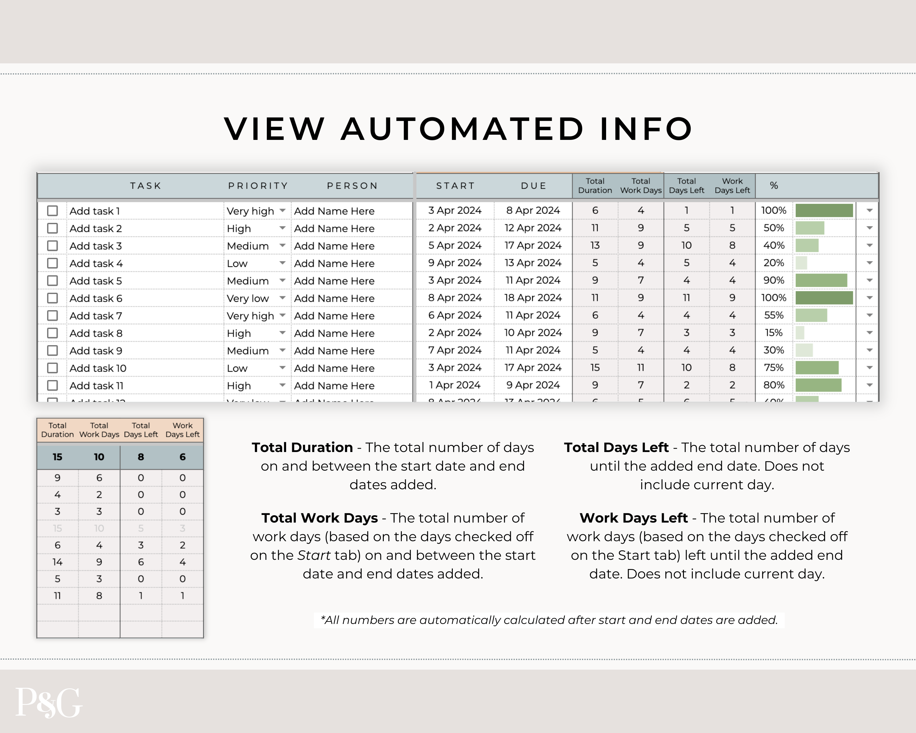 Gantt Chart To Do List Template for Google Sheets