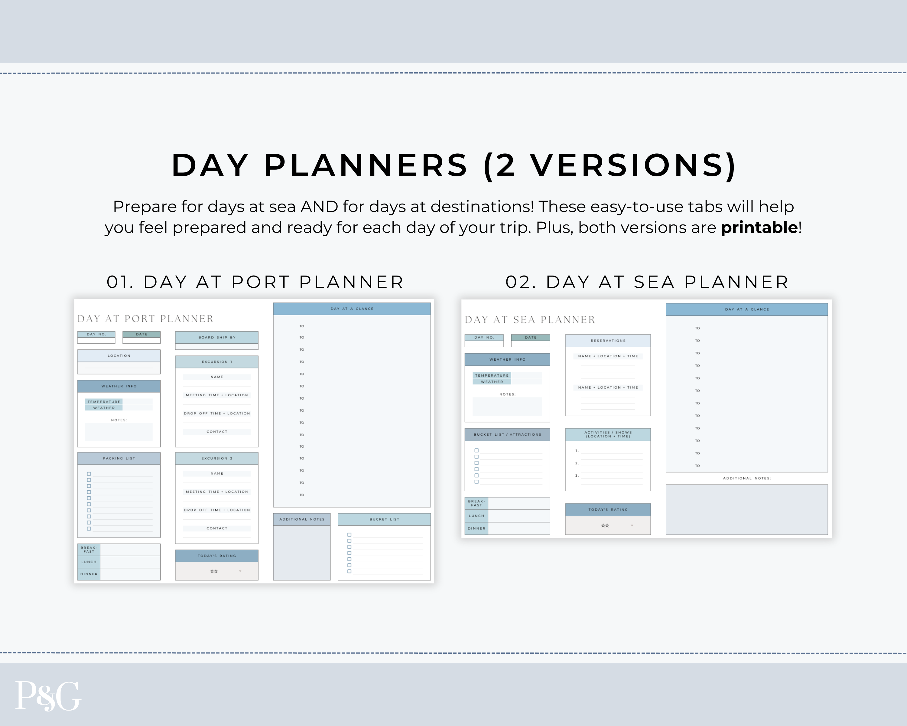 Cruise Planner Spreadsheet for Google Sheets