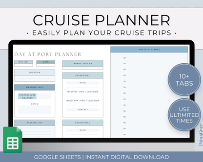 Cruise planner spreadsheet for Google Sheets