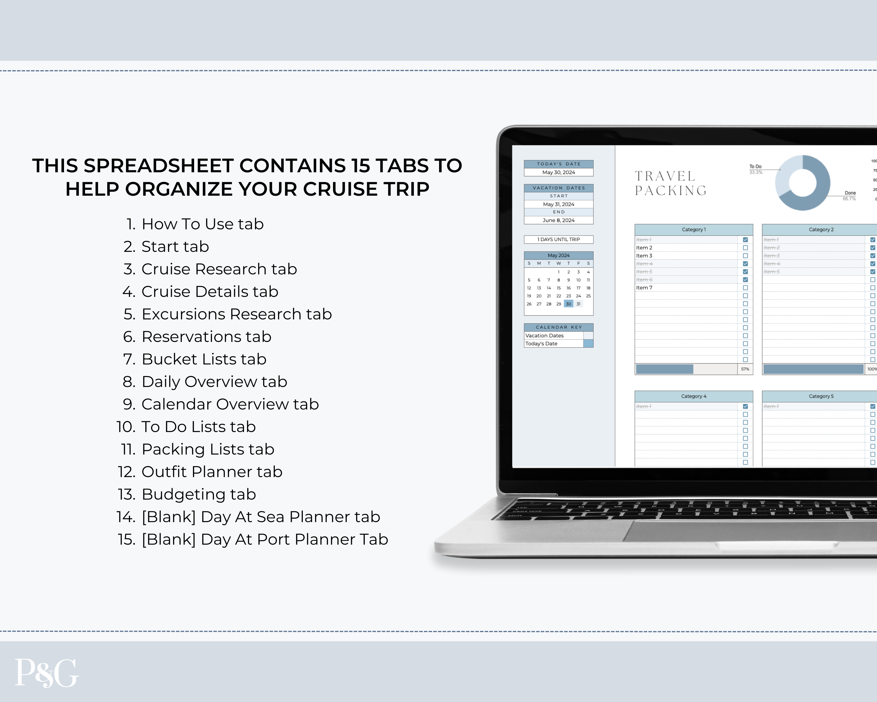 Cruise Planner Spreadsheet for Google Sheets