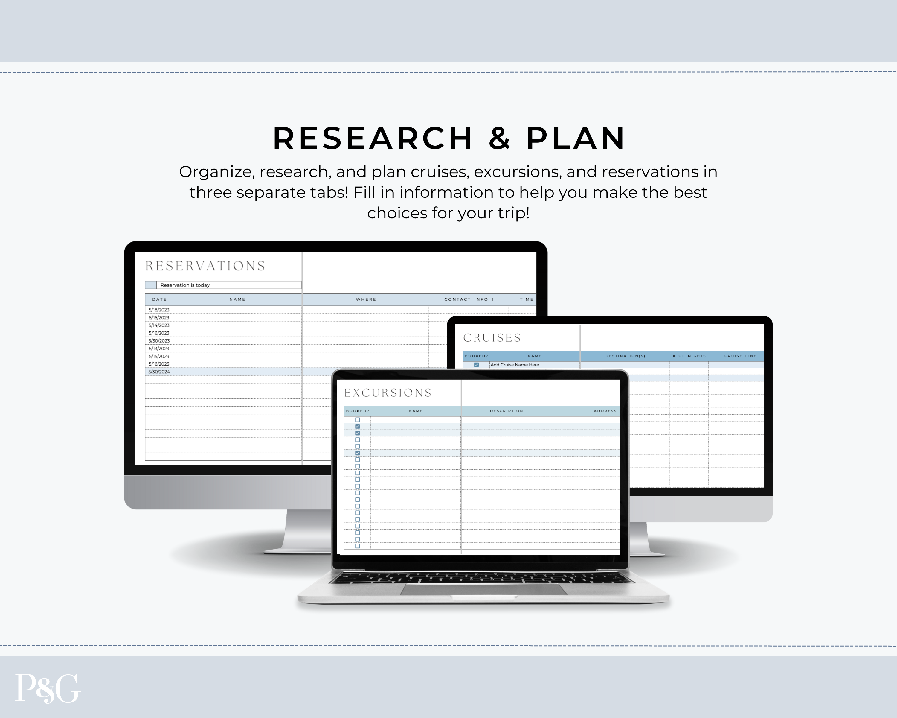 Cruise Planner Spreadsheet for Google Sheets