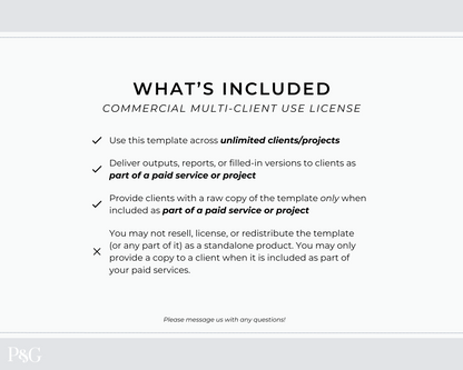 Packing List Template for Google Sheets (Commercial Multi-Client License)