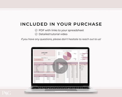 Annual Budget Spreadsheet Template For Google Sheets - Palm &amp; Grace