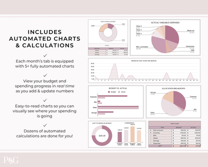 Annual Budget Spreadsheet Template For Google Sheets - Palm &amp; Grace