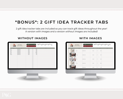 Christmas Planner Spreadsheet Template for Google Sheets - Palm &amp; Grace