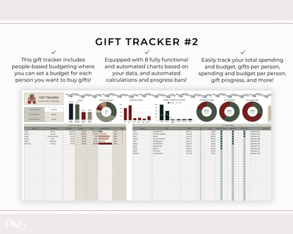 Christmas Planner Spreadsheet Template for Google Sheets - Palm &amp; Grace