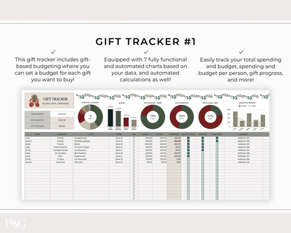 Christmas Planner Spreadsheet Template for Google Sheets - Palm &amp; Grace