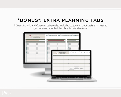 Christmas Planner Spreadsheet Template for Google Sheets - Palm &amp; Grace