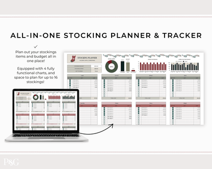 Christmas Planner Spreadsheet Template for Google Sheets - Palm &amp; Grace
