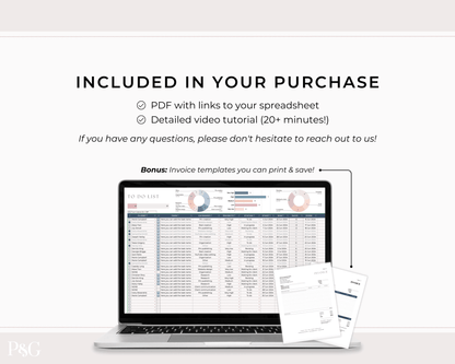 Client Tracker Spreadsheet Template for Google Sheets - Palm &amp; Grace