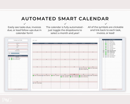 Client Tracker Spreadsheet Template for Google Sheets - Palm &amp; Grace