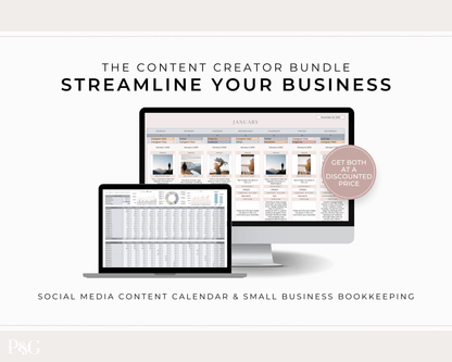 Content Creator Spreadsheet BUNDLE for Google Sheets - Palm &amp; Grace
