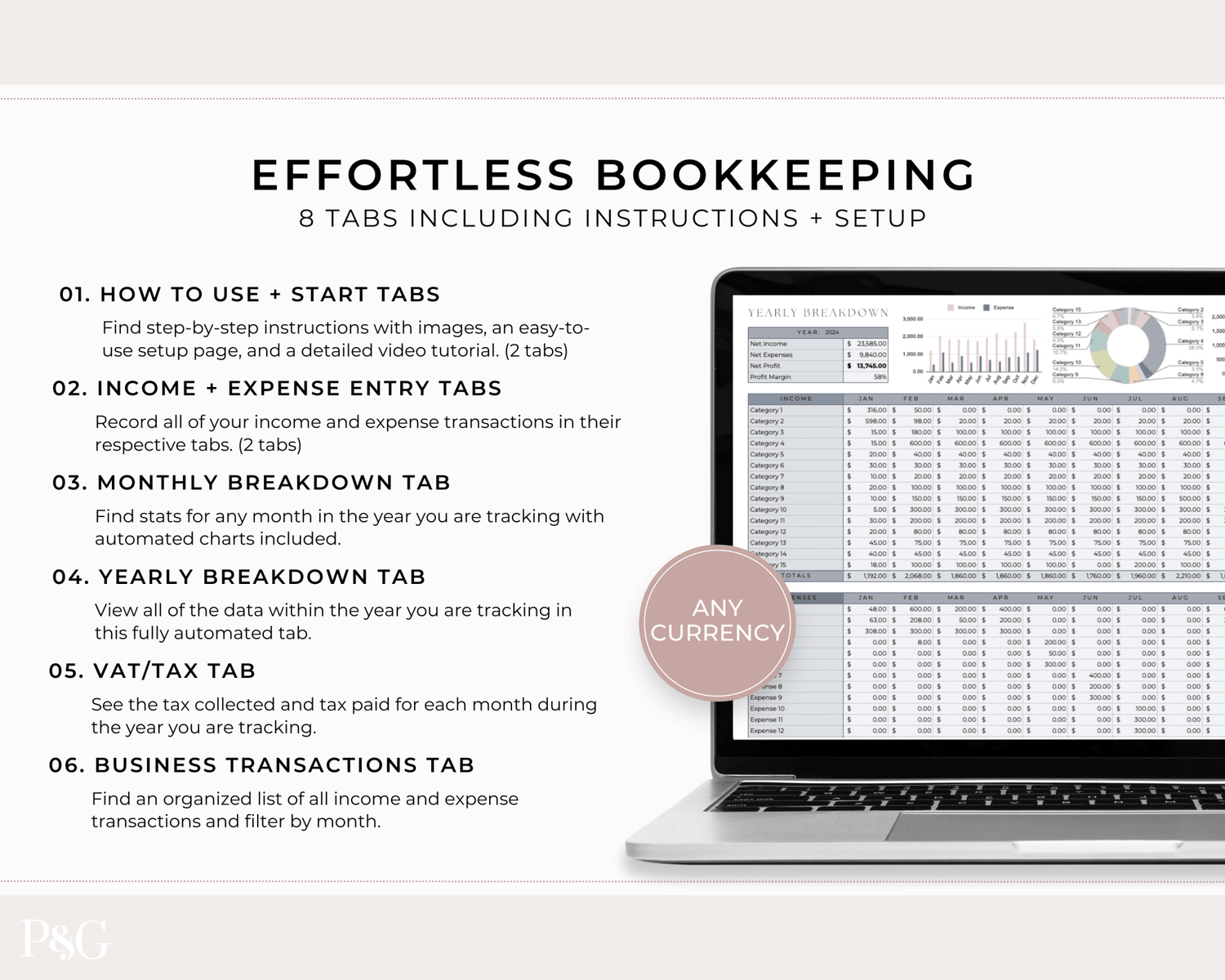 Content Creator Spreadsheet BUNDLE for Google Sheets - Palm &amp; Grace