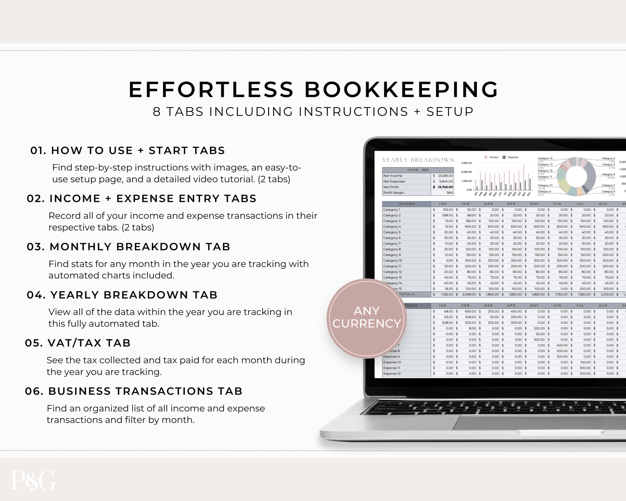 Content Creator Spreadsheet BUNDLE for Google Sheets - Palm &amp; Grace