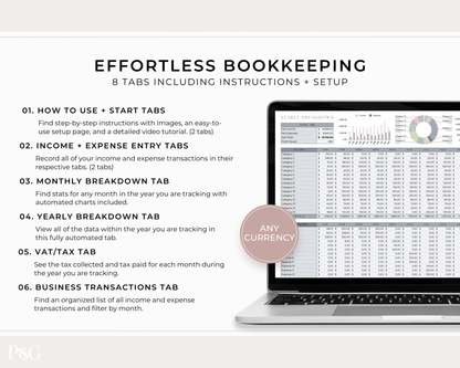 Content Creator Spreadsheet BUNDLE for Google Sheets - Palm &amp; Grace