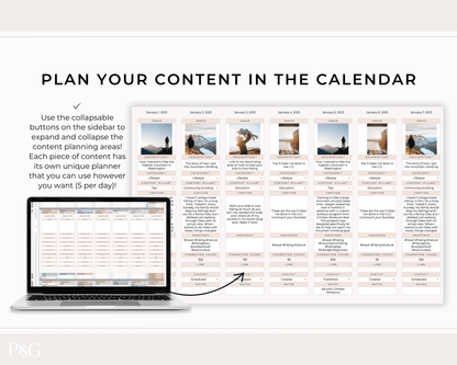 Content Creator Spreadsheet BUNDLE for Google Sheets - Palm &amp; Grace
