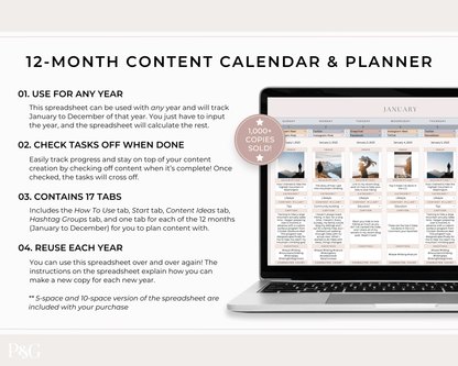 Content Creator Spreadsheet BUNDLE for Google Sheets - Palm &amp; Grace
