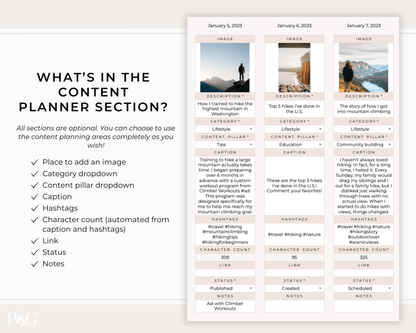 Content Creator Spreadsheet BUNDLE for Google Sheets - Palm &amp; Grace