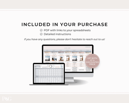 Content Creator Spreadsheet BUNDLE for Google Sheets - Palm &amp; Grace 