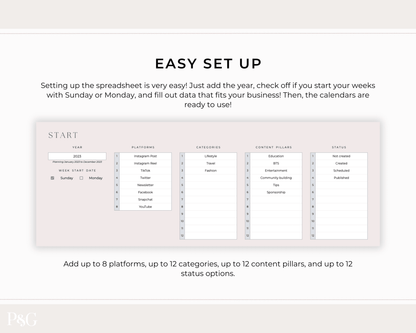 Content Creator Spreadsheet BUNDLE for Google Sheets - Palm &amp; Grace
