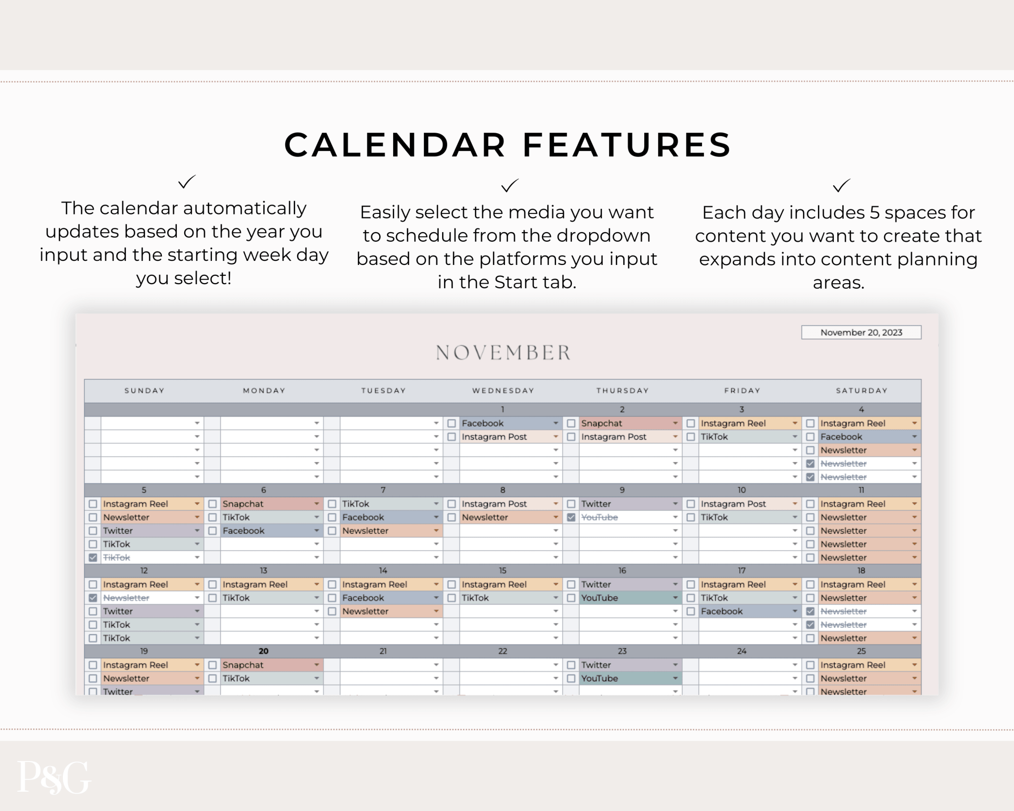 Content Creator Spreadsheet BUNDLE for Google Sheets - Palm &amp; Grace