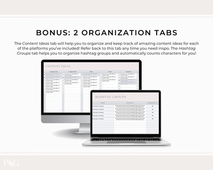 Content Creator Spreadsheet BUNDLE for Google Sheets - Palm &amp; Grace