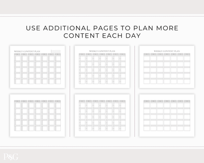Content Planner Printable - Palm &amp; Grace