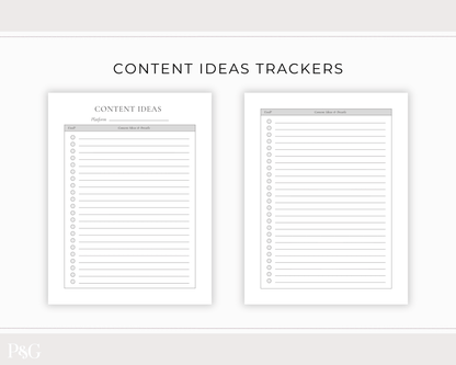 Content Planner Printable - Palm &amp; Grace