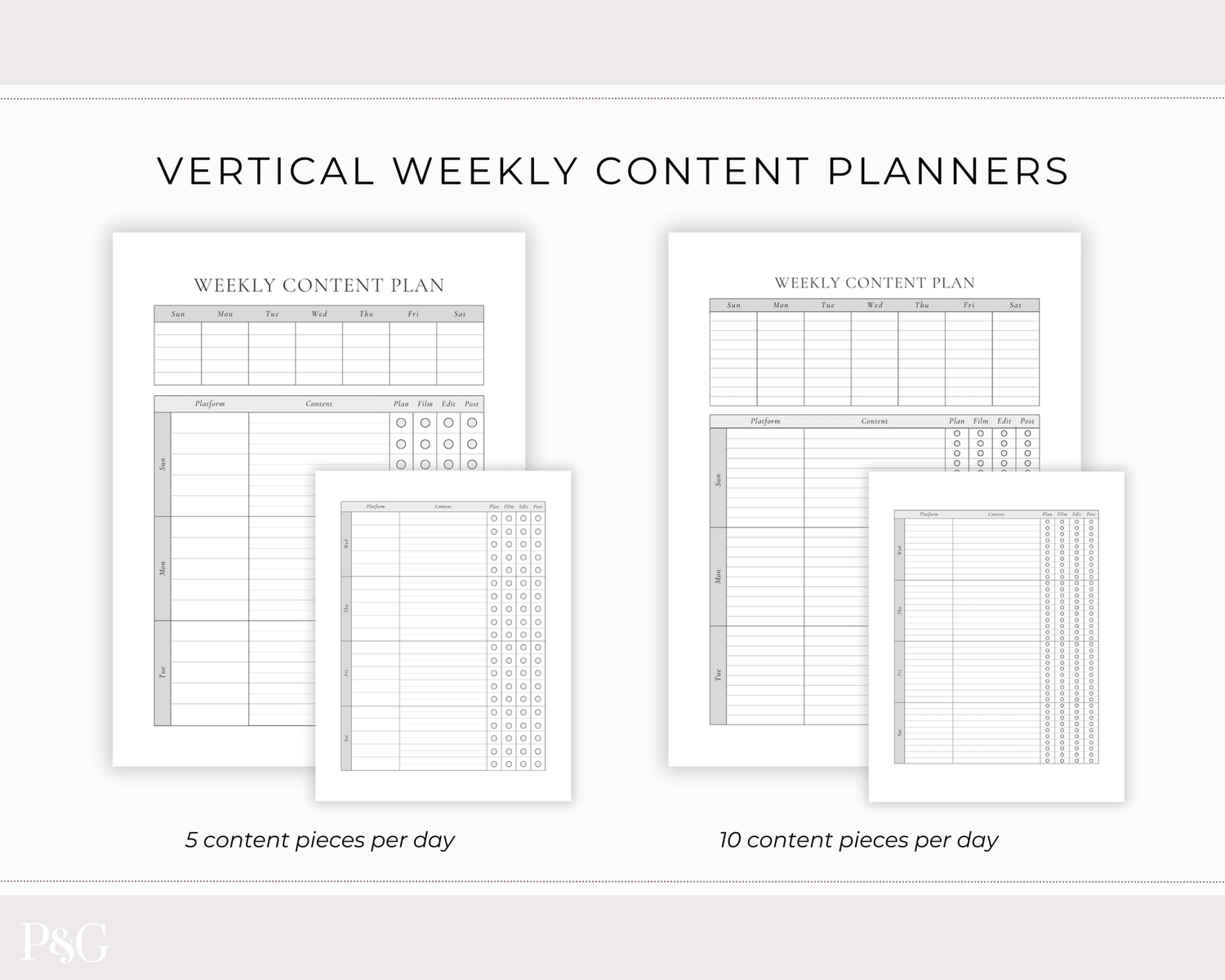 Content Planner Printable - Palm &amp; Grace