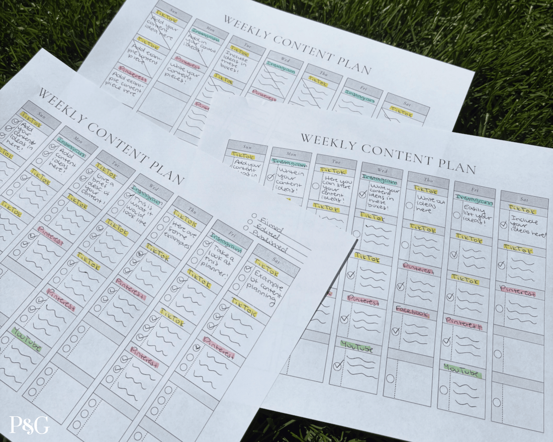Content Planner Printable - Palm &amp; Grace