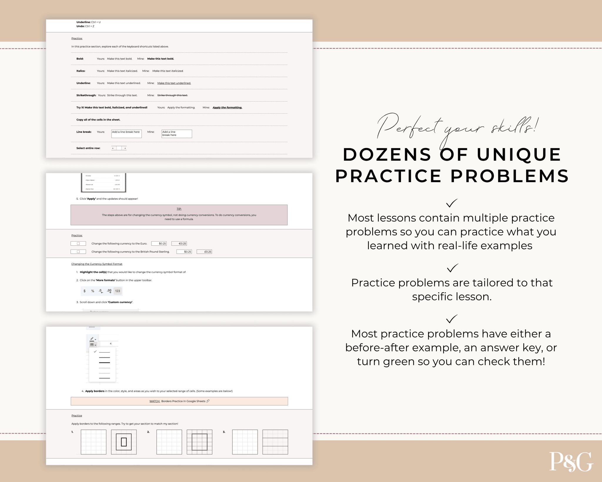 Crack The Code: Google Sheets Basics Workbook - Palm &amp; Grace