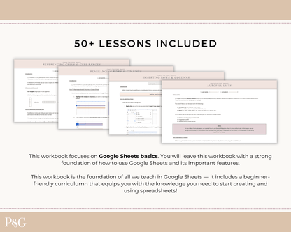 Crack The Code: Google Sheets Basics Workbook - Palm &amp; Grace