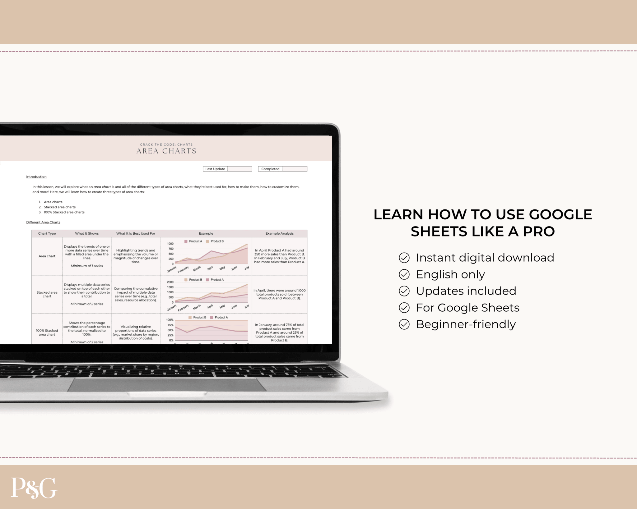 Crack The Code: Google Sheets Charts Workbook - Palm &amp; Grace